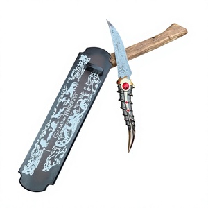 Ensemble de couteaux de chef en acier Damas SCL, faits à la main, de haute qualité, avec manche en bois Pakka et étui en cuir, écologiques, pour légumes - Product Image 3