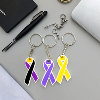 Porte-clés personnalisé pour la sensibilisation au cancer du sein, en PVC souple + métal, écologique, imperméable, design 3D