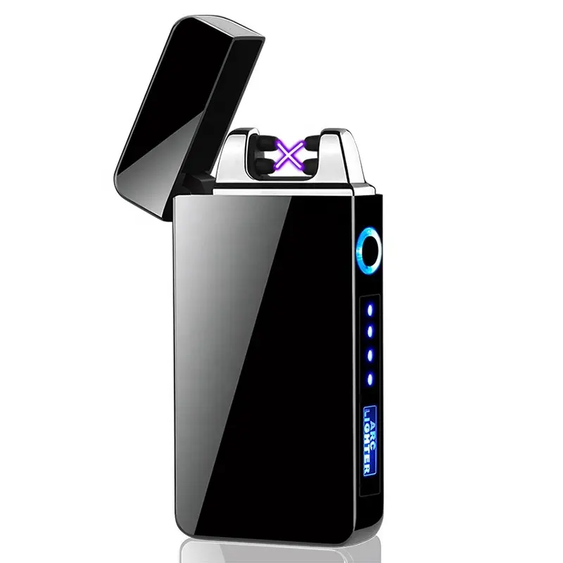 Popular Eco-friendly No Fire Windproof LED Battery USB Plasma Arc Lighters For Boyfriend Gift