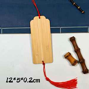 Bamboo Wood Blank <b>Bookmark</b> Different Shapes Unfinished Wood Hanging Tags with Red Tassels <b>Bookmark</b> for DIY Craft Gift - Product Image 3