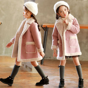 Fournisseurs de vêtements pour enfants en Chine, manteaux chauds en fourrure rose magnifiques pour filles, hiver - Product Image 3