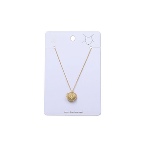 Collana con Ciondolo Sole in Acciaio Inossidabile Placcato Oro, Charm Rotondo Unisex, Gioielli alla Moda - Product Image 3