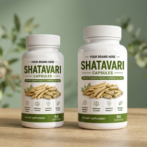 Capsules de Shatavari Premium, Complément Alimentaire Herbal Ayurvédique Naturel, Soutien Diététique à Base de Plantes, Capsules de Shatavari Naturelles - Product Image 1