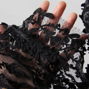 Custom design catkins foglia tridimensionale tessuto a maglia fine cotone pizzo comodo tessuto ricamato - Product Image 3