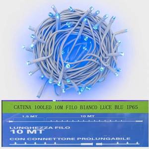 Guirnalda de Luces Gloca de 100 LED, 10 Metros, Cable Blanco, IP65, Luz Azul, Decoración Interior y Exterior - Product Image 4