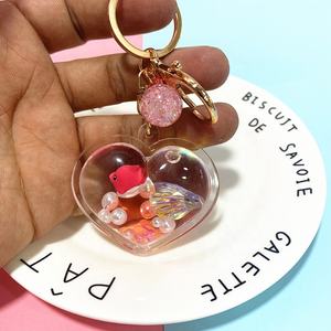 Liontin lucu kustom botol pasir apung hewan laut gantungan kunci tas sekolah mobil wanita indah mengambang botol liontin - Product Image 6