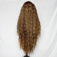 Wig sintetis KEMY HAIR New Blend 36 inci, HD Lace Front, rambut keriting dalam, tahan panas, serat sintetis mewah untuk wanita kulit hitam.