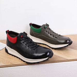 Zapatos de cuero personalizados para hombre, zapatillas informales para correr a la moda, color blanco y negro, venta al por mayor, 2022 - Product Image 5