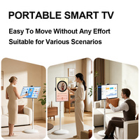 Whalescreen - Televisor Inteligente Android 12 con Pantalla Táctil LED de 32 Pulgadas, Resolución 1080p Full HD, 10 Puntos de Contacto, Cámara de 5MP, Funciona con Batería, con Ruedas Portátiles