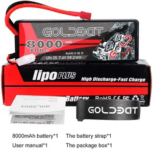 Bateria dura de 8000mah 7.4v 2s 100c lipo, bateria rc com plug para carro rc, barco, caminhão, hobby