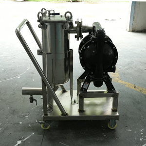 Chariot de filtration de liquides intégré avec pompe à diaphragme pneumatique et filtre à sac mobile en acier inoxydable 304 - Product Image 3