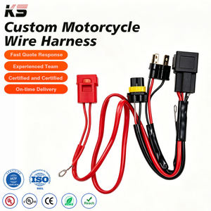 Motorcycle Headlight <b>Wiring</b> Harness H4 Relay Control Cable for Bike Xenon <b>LED</b> <b>Light</b> with Fuse Connector - Product Image 1