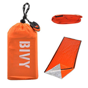 Camping en plein air randonnée survie d'urgence en aluminium PE sac de couchage avec sifflet de survie pour la sieste dans la nature - Product Image 4