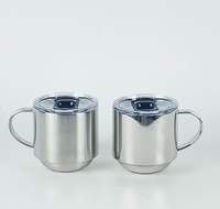 Flacon à vide à double paroi Design Camping 330ml Tasse pour boissons chaudes et froides Couvercle coulissant Tasse à café avec poignée pour thé Voyage
