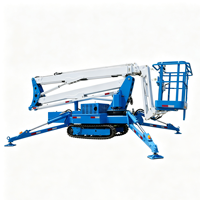 HXT HXTLT16S Nacelle élévatrice chenillée 16m, capacité 200kg, hauteur de travail 18m, automotrice, plateforme de travail aérien araignée, multi-carburant 360°