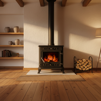 Cheminée autoportante en fonte à bois |   Cheminée d'intérieur de style européen moderne avec fonctions décoratives et chauffage – Garantie 1 an