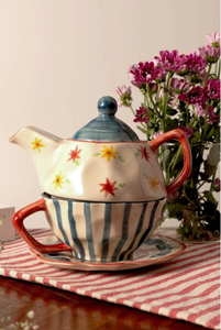 Service <span class=keywords><strong>à</strong></span> thé en céramique <span class=keywords><strong>à</strong></span> motif de fleurs un ensemble de théière et tasse <span class=keywords><strong>à</strong></span> thé personnalisé classique Camping bureau école tasse - Product Image 4