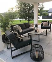 Meubles d'extérieur en aluminium de luxe, résistants aux intempéries, durables, écologiques, design postmoderne, ensemble de canapés en forme de L pour hôtels