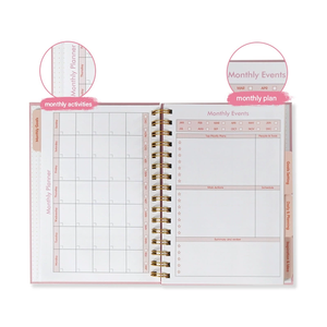 Personalizable 2025 Nuevos planificadores de objetivos semanales y mensuales elegantes de diseño simple con protector de bocina de metal al por mayor en stock - Product Image 4