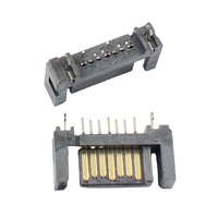 Adaptador Conector DIP Recto Macho SATA de 7 Pines para Disco Duro HDD, Pines Escalonados de Doble Fila, Inserción Desalineada, Chapado en Oro