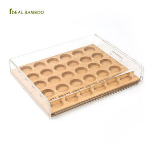 Cajones de bambú para almacenamiento, soporte <span class=keywords><strong>dispensador</strong></span> Compatible con <span class=keywords><strong>Dolce</strong></span> <span class=keywords><strong>Gusto</strong></span>, organizador artesanal con cubierta acrílica, 30 Uds. - Product Image 1
