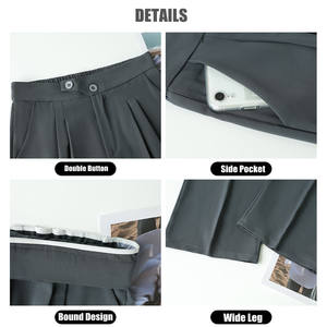 <span class=keywords><strong>Pantaloni</strong></span> da <span class=keywords><strong>donna</strong></span> di <span class=keywords><strong>alta</strong></span> qualità <span class=keywords><strong>pantaloni</strong></span> larghi con doppio bottone Casual a <span class=keywords><strong>vita</strong></span> <span class=keywords><strong>alta</strong></span> <span class=keywords><strong>pantaloni</strong></span> lunghi larghi - Product Image 4