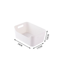 Grand panier de cuisine rectangulaire en plastique blanc pour l'organisation du bureau, articles divers, cosmétiques, rangement de bijoux