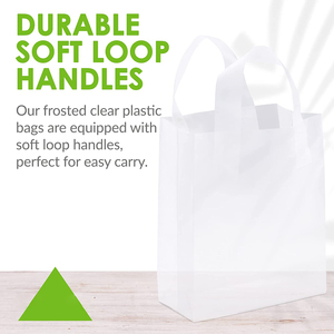 Bán Buôn Quà Tặng Mua Sắm Chắc Chắn Túi Pp Trong Suốt Đáy Vuông Cầm Tay Màu Trắng Mờ Chống Nước Đóng Gói Hàng Hóa - Product Image 4