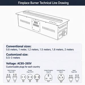 Chimenea eléctrica lineal europea moderna, humidificador de llama de agua pura, chimenea de vapor LED de 64 colores, mueble de TV - Product Image 3
