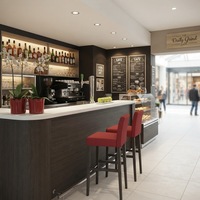 Comptoir de service multifonctionnel de haute qualité, résistant aux taches, ensemble complet pour café, avec forme personnalisée