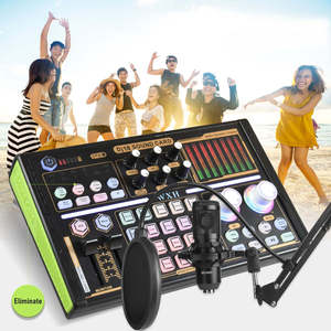 DJ18 podcast externo tarjeta de sonido micrófono para juegos Monitor de grabación con USB XLR 48V interfaz estudio <span class=keywords><strong>audio</strong></span> tarjeta de sonido Mezclador - Product Image 4
