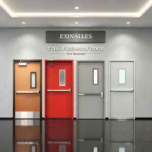 Puerta Cortafuego de Acero de Fábrica Directa, Puerta de Seguridad Contra Incendios, Apertura Manual, Diseño Moderno para Proyectos de Hoteles y Edificios Comerciales - Product Image 1