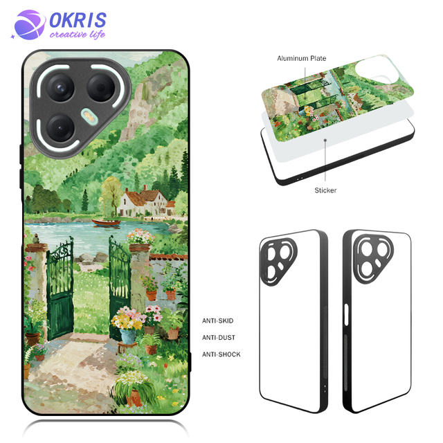 Sublimation Phone Case Blanks for Tecno Pova 7 5G DIY 2D TPU Blank Case with Aluminum Insert for Camon 20 Heat Transfer Cover