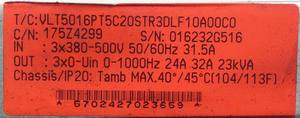 Controlador de Frequência Variável PLC VLT5016PT5C20STR3DLF10A00C0 175Z4299 23kVA LCP - Product Image 2