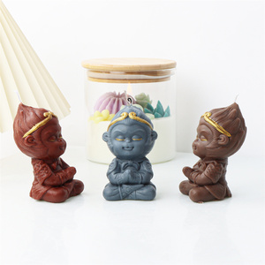 Moule en silicone pour bougies en cire de soja et savon, motif singe, animaux magiques 3D, culture bouddhiste, pour décoration intérieure, en plâtre - Product Image 4