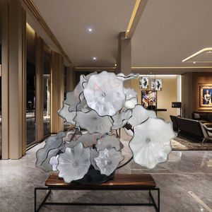 Piezas de decoración de mesa Art Deco, vajilla, jarrón de cristal de flores de arte popular, vidrio soplado redondo hecho a mano, MJ, Europa moderna - Product Image 5