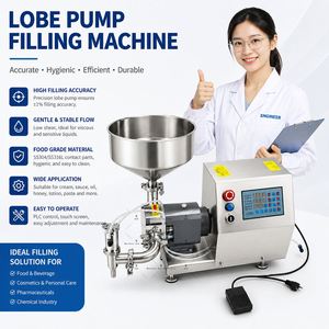 Machine de remplissage de crème à pompe lobulée à moteur servo pour miel, confiture, cosmétiques, chocolat, beurre de cacahuète, pâte, sauce chili et produits à base de cam. - Product Image 4