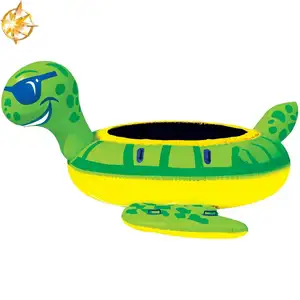 उच्च गुणवत्ता कार्टून कछुआ पानी नाव पंक्ति खिलौना कूद inflatable trampoline के लिए पानी खेलने के उपकरण