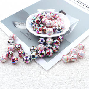 <b>Acrylic</b> Loose <b>Beads</b> Wholesale 16MM UV Plated Football <b>Acrylic</b> Loose <b>Beads</b> for Jewelry Making - Product Image 5