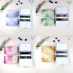XinyiArt vente en gros vide <span class=keywords><strong>aquarelle</strong></span> demi-casserole Palette boîte en métal Palette <span class=keywords><strong>peinture</strong></span> étui <span class=keywords><strong>aquarelle</strong></span> plateau stockage étain Palette boîte - Product Image 4