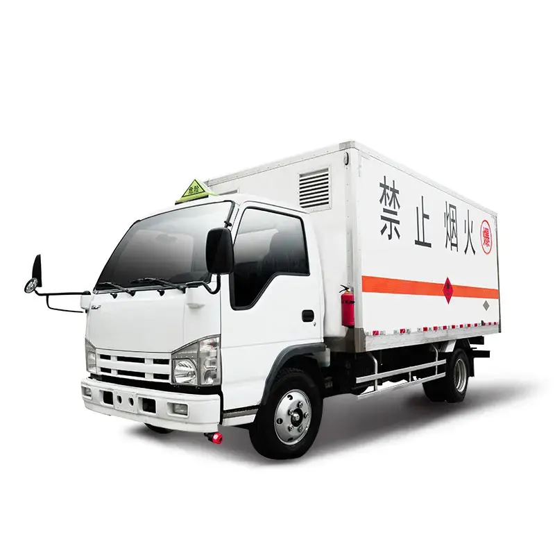 Penjualan terlaris Tiongkok NKR 4X2 penggunaan spesial barang berbahaya truk pengangkut 3 ton truk Van untuk transportasi kimia