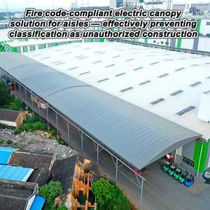 Auvent électrique pliable industriel pour <span class=keywords><strong>garage</strong></span> automobile, sur mesure, en acier galvanisé, PVC imperméable, résistant au vent, facile à utiliser - Product Image 2