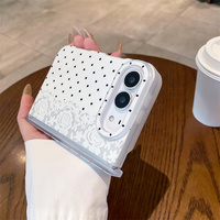 Coque de téléphone Ins Circle Dots Lace Blanc Noir pour iPhone 18Ultra, Housse Adorable