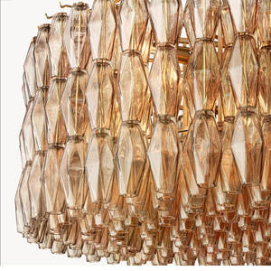 61" American Round Chandelier Retro High Quality Smoke Glass Pendant Lamp Modern Hotel Italian Design Big Luxury Chandelier - Product Image 4