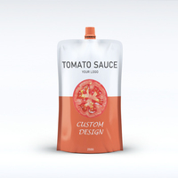 Sachet d'emballage personnalisé avec bec verseur pour sauce, ketchup, sauce tomate, sauce chili, sachet debout avec bec verseur