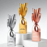 Trofeo de Resina Personalizado en Oro, Plata o Cobre, Chapado en Oro, Trofeo de Honor para Empleados Destacados