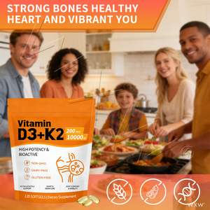 Cápsulas de Gel Suave de Vitamina <span class=keywords><strong>D3</strong></span> + K2 a Precio de Fábrica, Suplementos para la Salud Ósea y Aumento de Energía para Hombres y Mujeres - Product Image 6