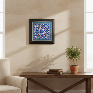 Turco pintado a mano de cerámica enmarcado azulejo de Turquía - Product Image 3