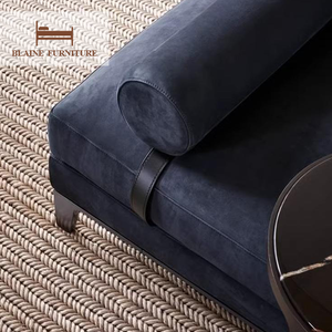 BLAINE Nouveauté - Collection Canapé en Cuir Véritable Couleur Personnalisable avec Piétement en Bois et Pieds en Acier Inoxydable pour Salon de Villa - <span class=keywords><strong>Vente</strong></span> Flash - Product Image 6