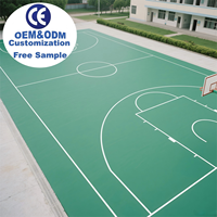 Revêtement de sol sportif en caoutchouc acrylique pour extérieur, silicone PU 3 mm, application humide, écologique, antidérapant, pour terrains de basketball et de pickleball